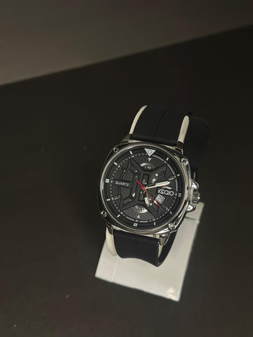 Kegio Black Sport Chrono Quartz Watch-Men